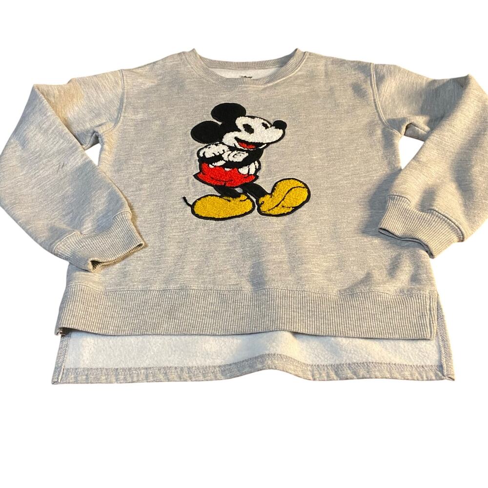 Disney Mickey‎ Mouse embroidered light gray sweatshirt SIZE L